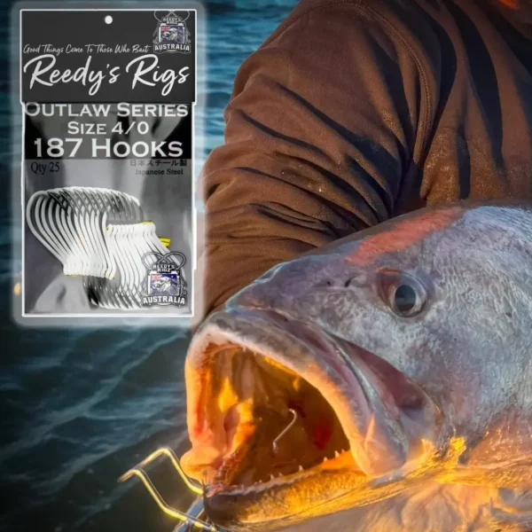 Reedy’s 187 Hooks 5/0 Lumo and Standard for snapper