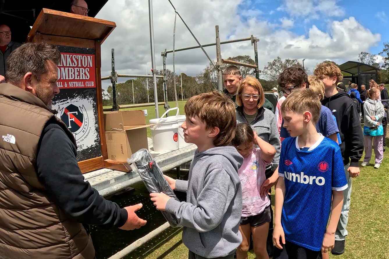 Junior anglers collecting their prizes at the Two Bays Snapper Challenge presentation day